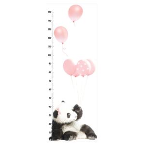 Nástenná samolepka s meradlom výšky Dekornik Pink Panda, 60 x 160 cm