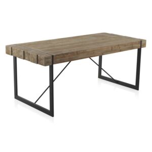 Drevený jedálenský stôl s kovovými nohami Geese Robust, 200 x 90 cm