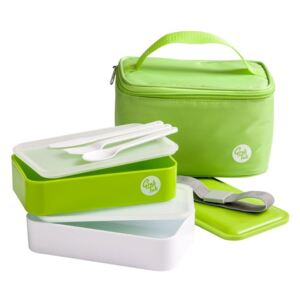 Set zeleného desiatového boxu a tašky Premier Housewares Grub Tub, 21 × 13 cm