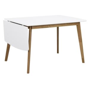 Jedálenský stôl s konštrukciou z dubového dreva so sklápacou doskou Folke Olivia, dĺžka 120 + 40 cm