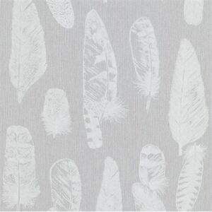Vliesové tapety na stenu Scandinja 6467-10, rozmer 10,05 m x 0,53 cm, perie svetlo sivé na sivom podklade, Erismann