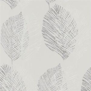 Vliesové tapety na stenu Scandinja 6463-10, rozmer 10,05 m x 0,53 cm, listy sivé na svetlo sivom podklade, Erismann