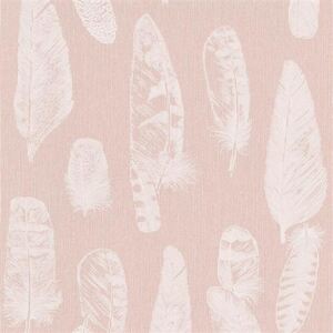 Vliesové tapety na stenu Scandinja 6467-05, rozmer 10,05 m x 0,53 cm, perie biele na ružovom podklade, Erismann