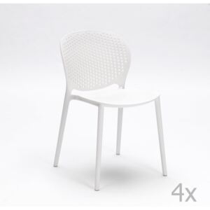Sada 4 bielych stoličiek Design Twist Gavle