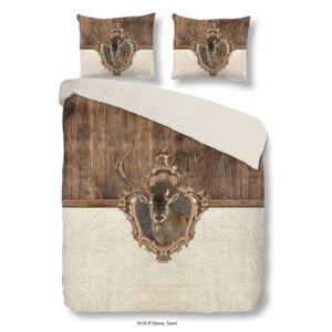 Hnedé posteľné obliečky z bavlneného saténu Good Morning Premento Deer, 140 x 200 cm