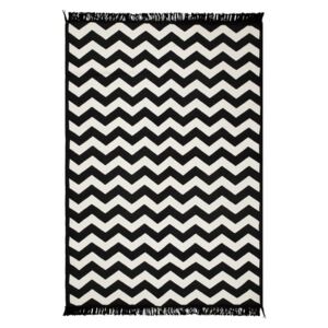 Čierny koberec Homedebleu Zig Zag 80 × 150 cm