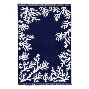 Modro-biely obojstranný koberec Coral, 80 × 150 cm