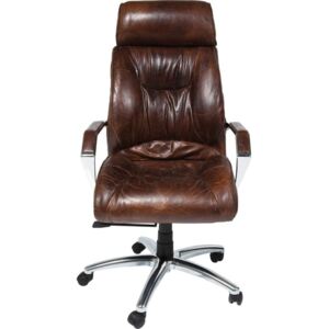 Hnedá kancelárska kožená stolička Kare Design Cigar