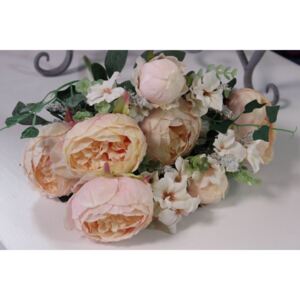 Ružová umelá kytica anglických ruží 50cm