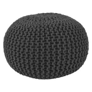 Čierny pletený puf LABEL51 Knitted,  ⌀  50 cm