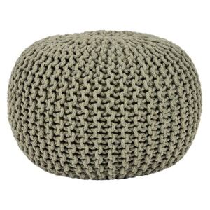 Olivovozelený pletený puf LABEL51 Knitted, ⌀ 50 cm
