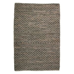 Hnedý koberec z kože a juty De Eekhoorn Twined, 240 × 170 cm