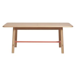 Rozkladací stôl z dubového dreva s koralovočervenou priečkou HARTÔ Helene, šírka 240 cm