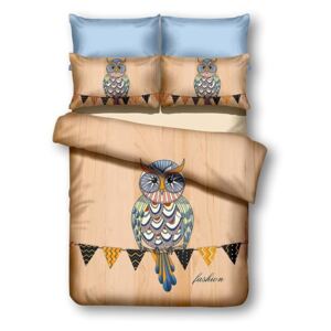 Obojstranné obliečky z mikrovlákna DecoKing Owls Autumnstory, 200 × 220 cm
