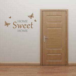 GLIX Domov sladký domov - samolepka na stenu Šedá a hnedá 70 x 45 cm