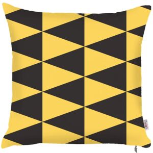 Obliečka na vankúš Apolena Yellow Triangles, 43 × 43 cm