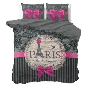 Bavlnené obliečky na dvojlôžko Sleeptime Love Paris, 200 × 220 cm