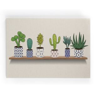 Obraz na plátne Really Nice Things Lino Cactus Shelve, 50 × 70 cm