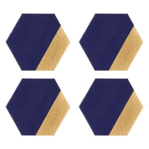 Sada 4 koženkových podložiek pod poháre Premier Housowares Navy, 10 × 11 cm