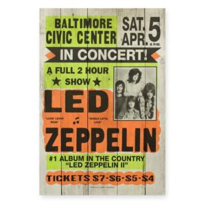 Drevená cedule Really Nice Things Led Zeppeling, 60 × 40 cm