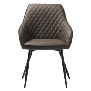 Hnedá koženková jedálenská stolička Unique Furniture Milton