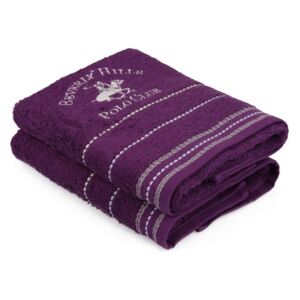Sada 2 fialových uterákov na ruky Polo Club