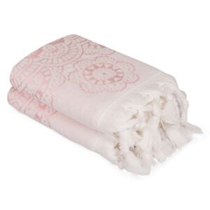 Sada 2 ružových bavlnených uterákov Carmelo Lerro, 50 × 90 cm