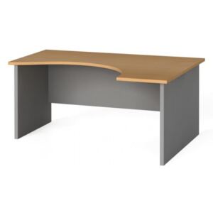 Rohový kancelársky pracovný stôl, zaoblený 160x120 cm, buk, pravý