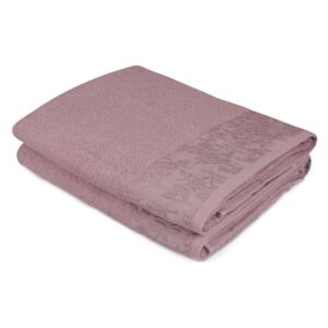 Sada 2 fialových uterákov z čistej bavlny, 90 x 150 cm