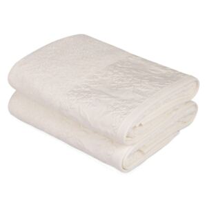 Sada 2 béžových uterákov z čistej bavlny Lora, 50 x 90 cm