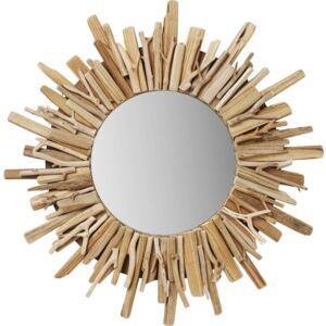Okrúhle nástenné zrkadlo Kare Design Legno, Ø 58 cm