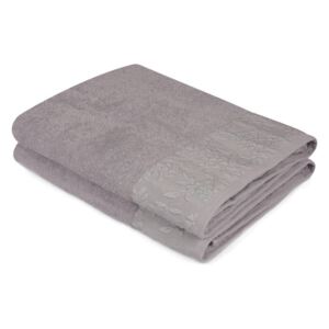 Sada 2 sivých uterákov z čistej bavlny, 90 x 150 cm