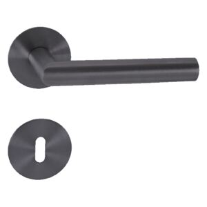 Dverové kovanie MP Favorit - R 3SM (PVD ČIERNÁ) - WC kľučka-kľučka s WC sadou/PVD čierná