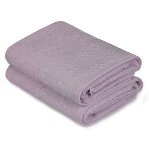 Sada 2 fialových uterákov z čistej bavlny Grande, 50 x 90 cm