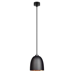 Čierne matné stropné svietidlo s vnútrajškom v medenej farbe Sotto Luce Awa
