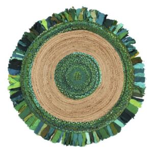 Okrúhly koberec z juty a bavlny Eco Rugs Verde, Ø 150 cm