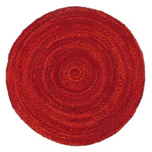 Červený bavlnený okrúhly koberec Eco Rugs, Ø 150 cm