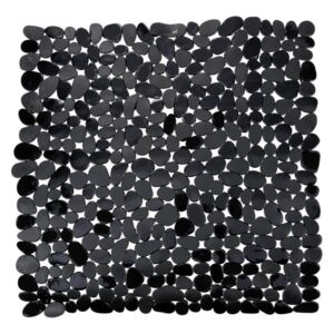 Čierna protišmyková kúpeľňová podložka Wenko Drop, 54 × 54 cm