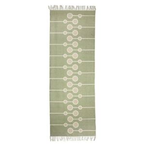 Zelený bavlnený koberec Bloomingville Gredo, 70 × 200 cm