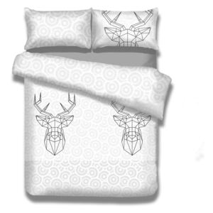 Flanelové posteľné obliečky AmeliaHome My Deer Friend, 140 x 200 cm