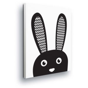 Obraz na plátne - Cartoon Bunny in Black 100x75 cm