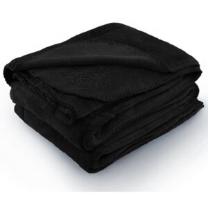Čierna deka z mikrovlákna AmeliaHome Tyler, 70 × 150 cm