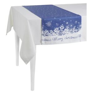 Modrý behúň na stôl Apolena Honey Christmas, 40 × 140 cm