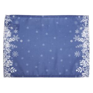 Sada 2 modrých prestieraní s vianočným motívom Apolena Honey Snowflakes, 33 × 45 cm