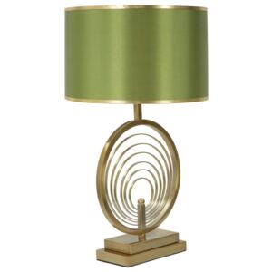 Zelená stolová lampa s konštrukciou v zlatej farbe Mauro Ferretti Oblix