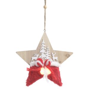Vianočná drevená svetelná dekorácia v tvare hviezdy InArt Olivia