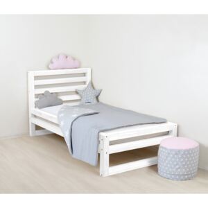 Detská biela drevená jednolôžková posteľ Benlemi DeLu×e, 160 × 80 cm