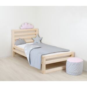 Detská drevená jednolôžková posteľ Benlemi DeLuxe Naturalisimo, 180 x 80 cm