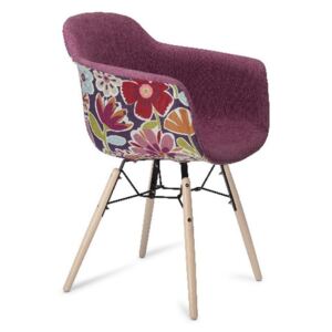 Ružová jedálenská stolička s nohami z bukového dreva Furnhouse Flame