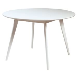 Biely jedálenský stôl s nohami z gumovníkového dreva Rowico YuRAi , ∅ 115 cm